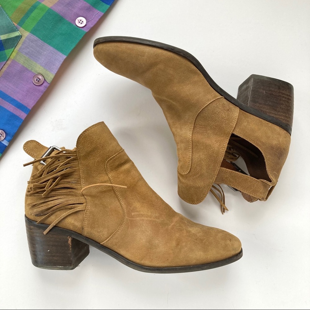 Lucky Brand Makenna Tassel Boots in Tapenade